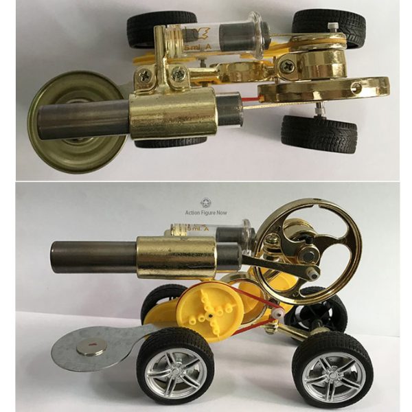 Stirling Engine Powering Car Model - Educational Science Project