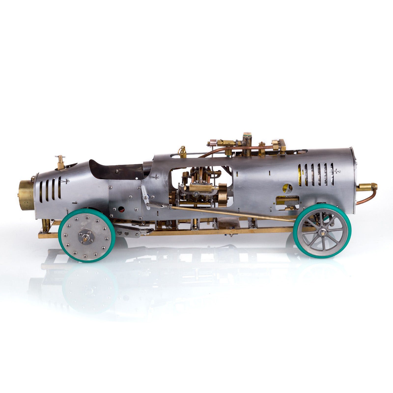 1/10 RC Rear-Drive Steam-Powered Vehicle Kit with V4 Steam Engine, Gearbox, and Boiler 1/10 RC Rear-Drive Steam-Powered Vehicle Kit with V4 Steam Engine, Gearbox, and Boiler