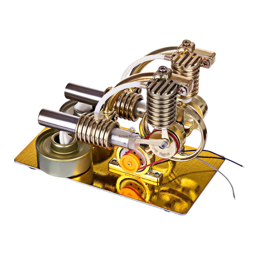 L-Shape 2-Cylinder Stirling Engine Generator with LED Bulb L-Shape 2-Cylinder Stirling Engine Generator with LED Bulb