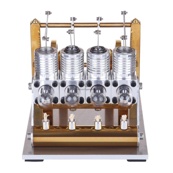 4-Cylinder Stirling Engine Kit: Row-Balanced Stirling Engine Model External Combustion Engine