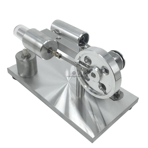 Metal Single-Cylinder Stirling Engine Model with Generator and Base for Science Experiments