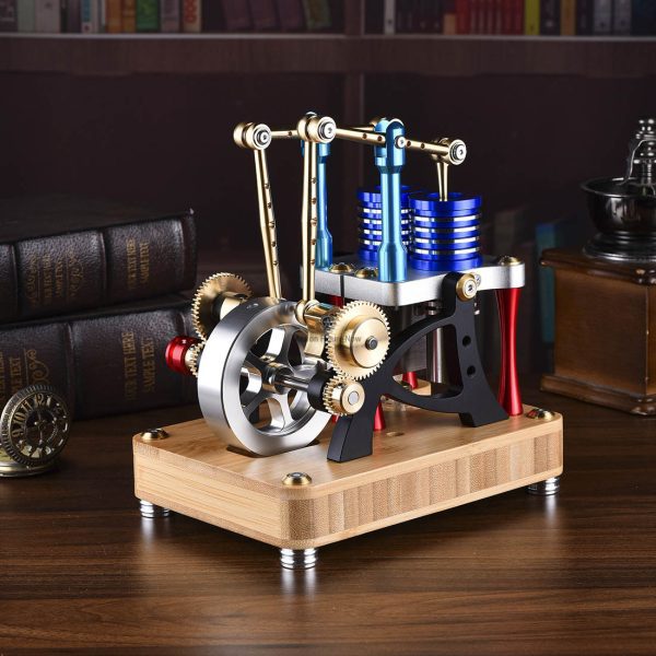 ENJOMOR Dual Cylinder Dual Piston External Combustion Stirling Engine Model