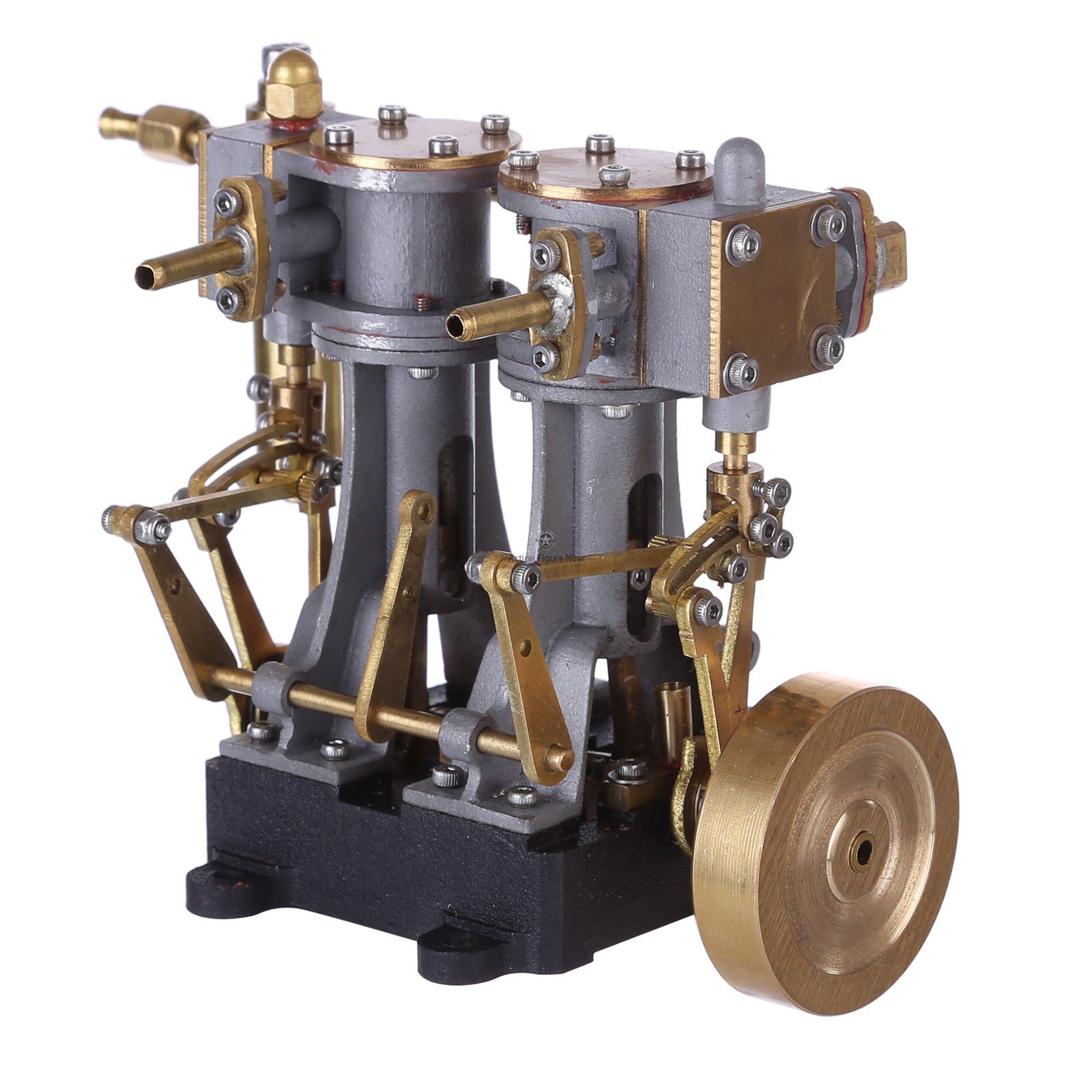 Mini Double-Cylinder Compound Steam Engine with Reversing Mechanism for Steamboats, RC Boats, and Model Ships Mini Double-Cylinder Compound Steam Engine with Reversing Mechanism for Steamboats, RC Boats, and Model Ships