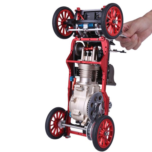 Teching Mini Electric Single-Cylinder Engine Assembly Kit: Vintage Engine Model for Educational Collection
