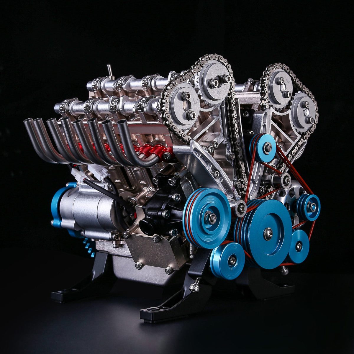 DIY Mechanical V8 Engine Metal Assembly Model Kit for Physics Toy STEM Science Experiment