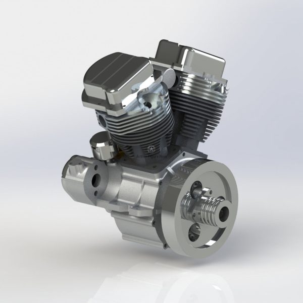 CISON FG-VT9 9cc V-Twin V2 Engine Air-cooled Gasoline Motorcycle Engine (Black Cylinders)