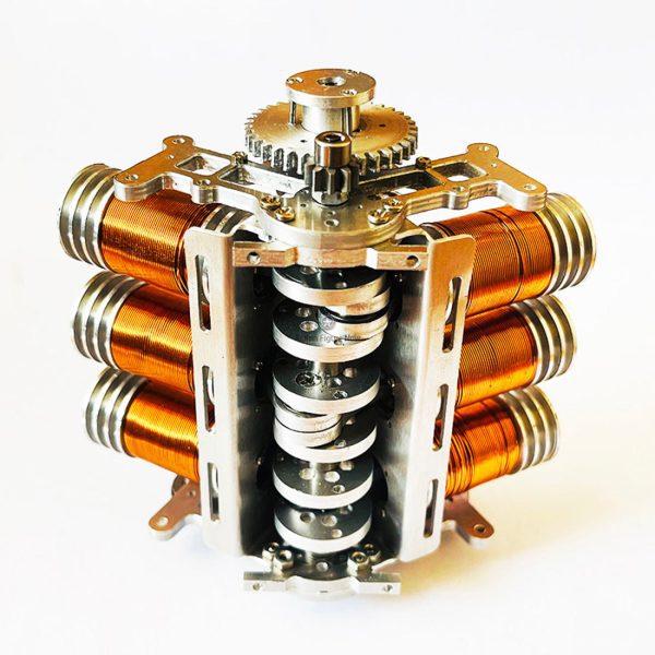 Brushless V6 Double-Piston Electric Motor for 1/10 RC Cars and Ships (Metal Construction)