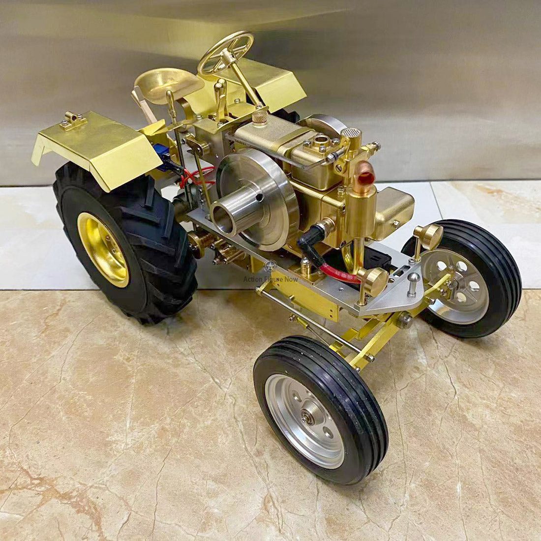 T12 Antique Steamroller Tractor Model with 1.6cc Mini Horizontal Single-cylinder Water-cooled Gasoline Internal Combustion Engine T12 Antique Steamroller Tractor Model with 1.6cc Mini Horizontal Single-cylinder Water-cooled Gasoline Internal Combustion Engine