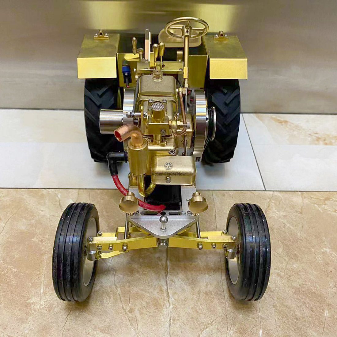 T12 Antique Steamroller Tractor Model with 1.6cc Mini Horizontal Single-cylinder Water-cooled Gasoline Internal Combustion Engine T12 Antique Steamroller Tractor Model with 1.6cc Mini Horizontal Single-cylinder Water-cooled Gasoline Internal Combustion Engine