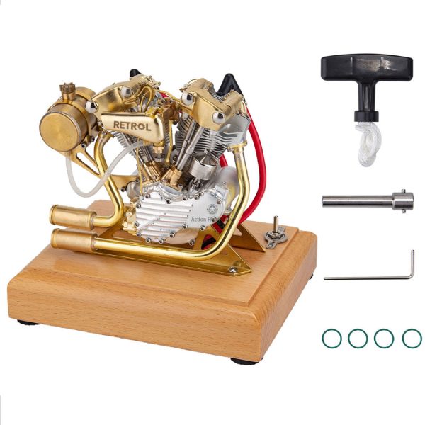 RETROL R29/R30/R31 V-Twin Gasoline Engine Model with 4.2cc Four-Stroke Internal Combustion System for Motorcycles ?C Gift Collection
