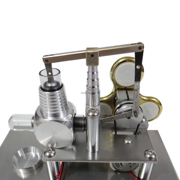 Portable Stirling Engine Generator, Solid Metal Construction, Illuminates Colorful LED, Ideal for Entry-Level Enthusiasts