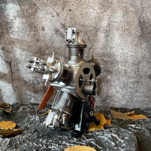 5-Cylinder Radial Engine Model Kit (Working Model) - 1:6 Scale Metal Assembly with 250+ Pieces