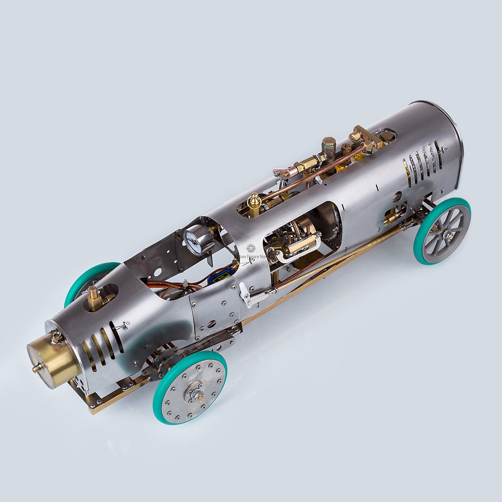 1/10 RC Rear-Drive Steam-Powered Vehicle Kit with V4 Steam Engine, Gearbox, and Boiler 1/10 RC Rear-Drive Steam-Powered Vehicle Kit with V4 Steam Engine, Gearbox, and Boiler