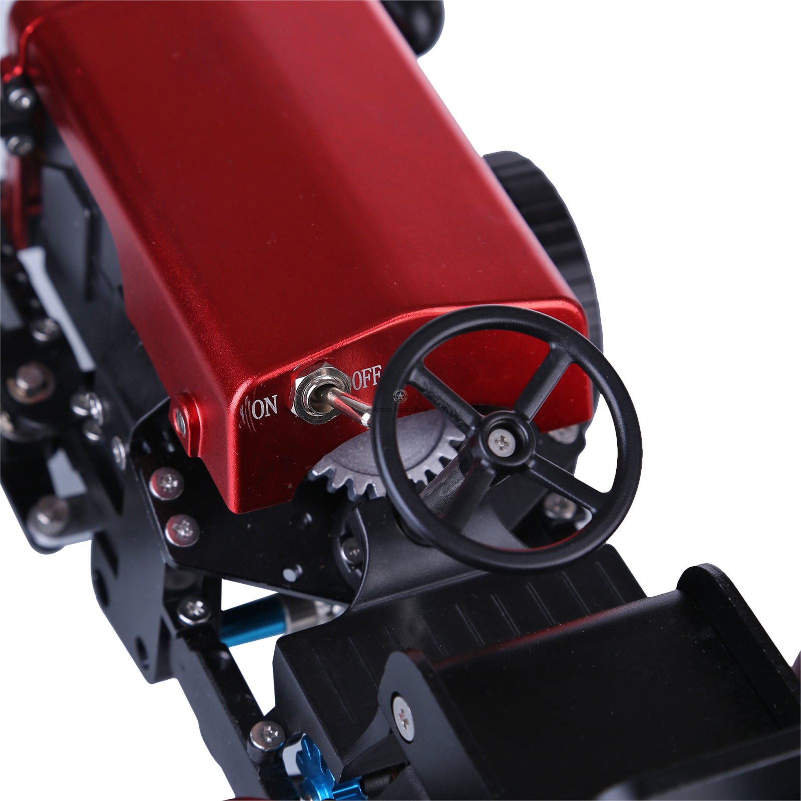 Teching Mini RC Tractor Assembly Kit: Educational Metal RC Hobby Model in Red Teching Mini RC Tractor Assembly Kit: Educational Metal RC Hobby Model in Red