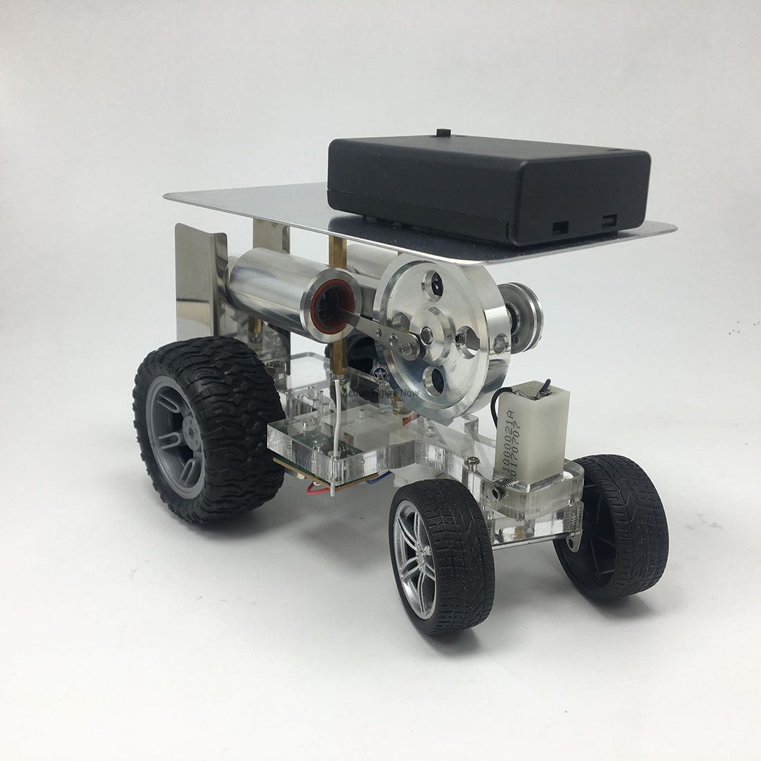 DIY Stirling Engine Model Car - RC Steering Vehicle for Science Experiments and Teaching DIY Stirling Engine Model Car - RC Steering Vehicle for Science Experiments and Teaching