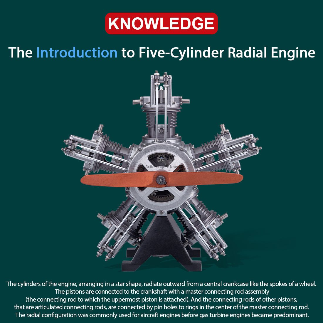 5-Cylinder Radial Engine Model Kit (Working Model) - 1:6 Scale Metal Assembly with 250+ Pieces 5-Cylinder Radial Engine Model Kit (Working Model) - 1:6 Scale Metal Assembly with 250+ Pieces