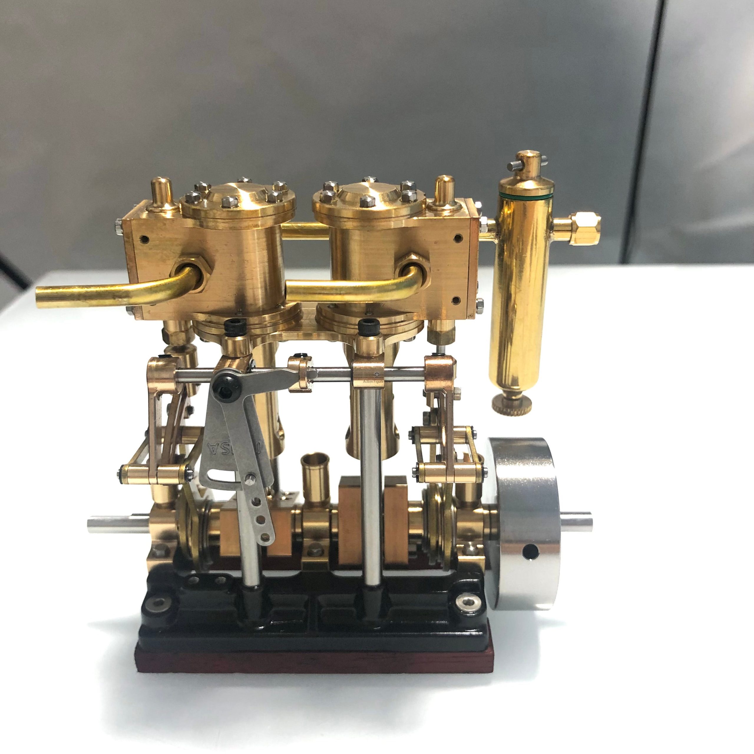 KACIO LS3-13S Vertical Steam Engine 2-Cylinder RC Reciprocating Steam Engine with Oil Cup Support Forward & Reverse Rotation Steam Model Boat KACIO LS3-13S Vertical Steam Engine 2-Cylinder RC Reciprocating Steam Engine with Oil Cup Support Forward & Reverse Rotation Steam Model Boat