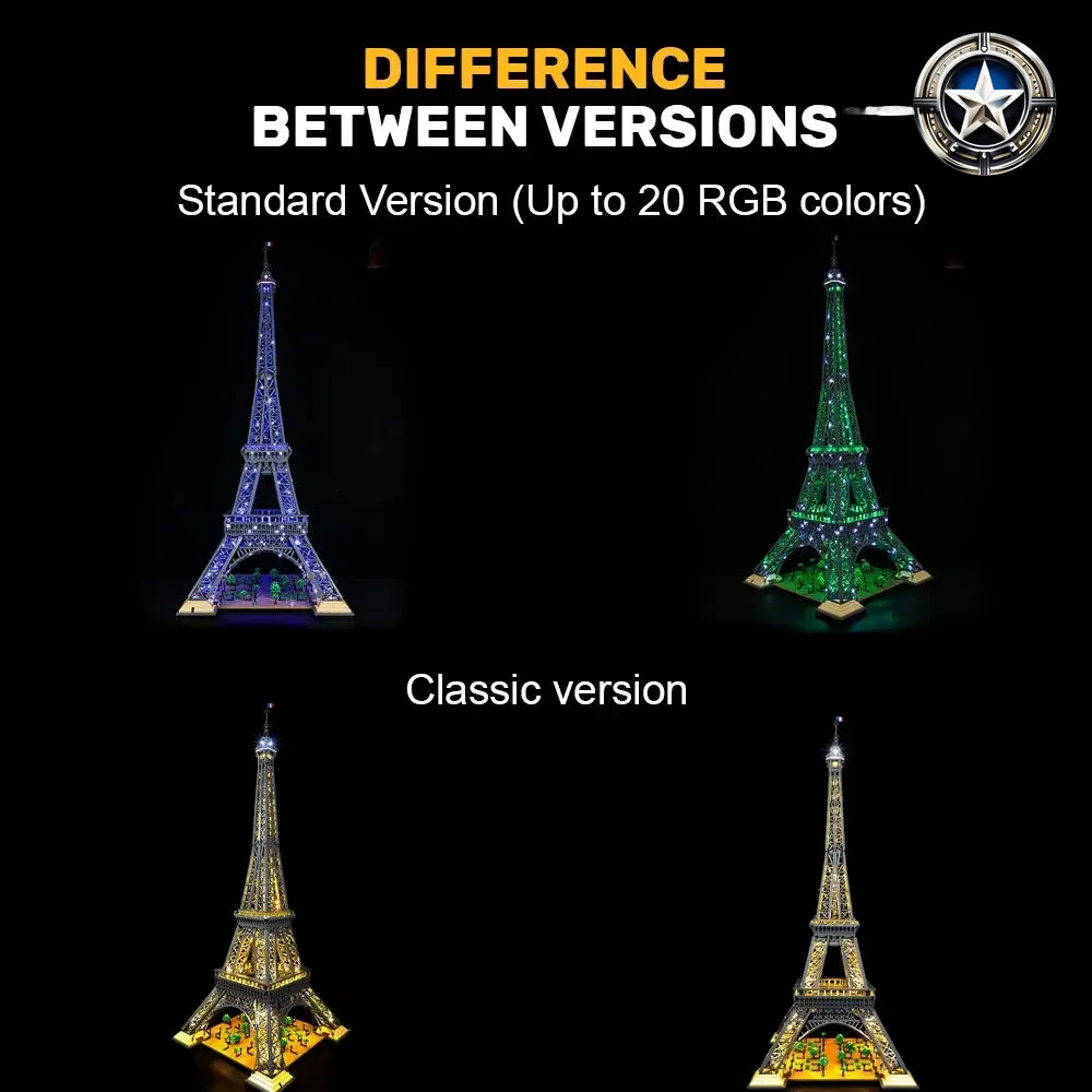 Eiffel Tower Light Kit Compatible with Model 10307 for Enhanced Display Eiffel Tower Light Kit Compatible with Model 10307 for Enhanced Display