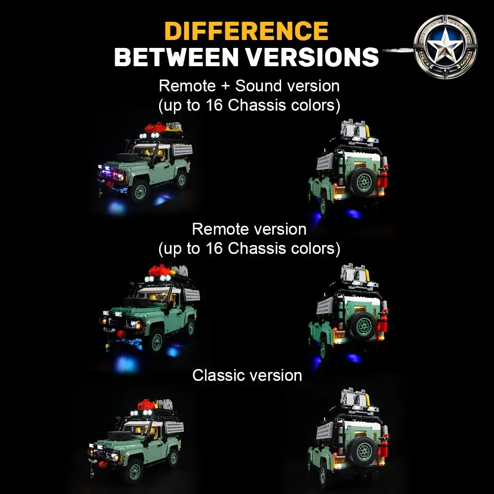 Land Rover Basic Defender 90 Light Kit Upgrade Accessory High Quality Land Rover Basic Defender 90 Light Kit Upgrade Accessory High Quality