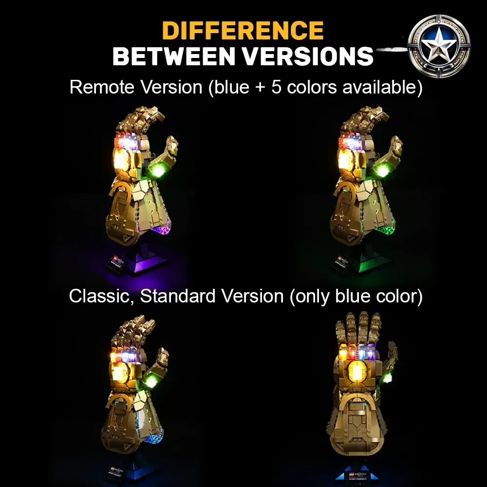 Infinity Gauntlet Light Kit for Marvel 76191 Updated Edition Toy Accessories Infinity Gauntlet Light Kit for Marvel 76191 Updated Edition Toy Accessories