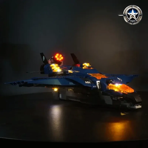 LED Light Kit Compatible with Avengers Ultimate Quinjet Building Set 76126 Toy Accessory