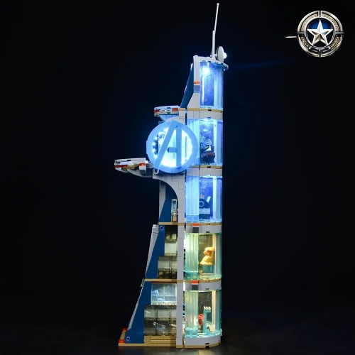 Avengers Tower Battle Light Kit Compatible for Lego Set 76166 Building Blocks Accessories