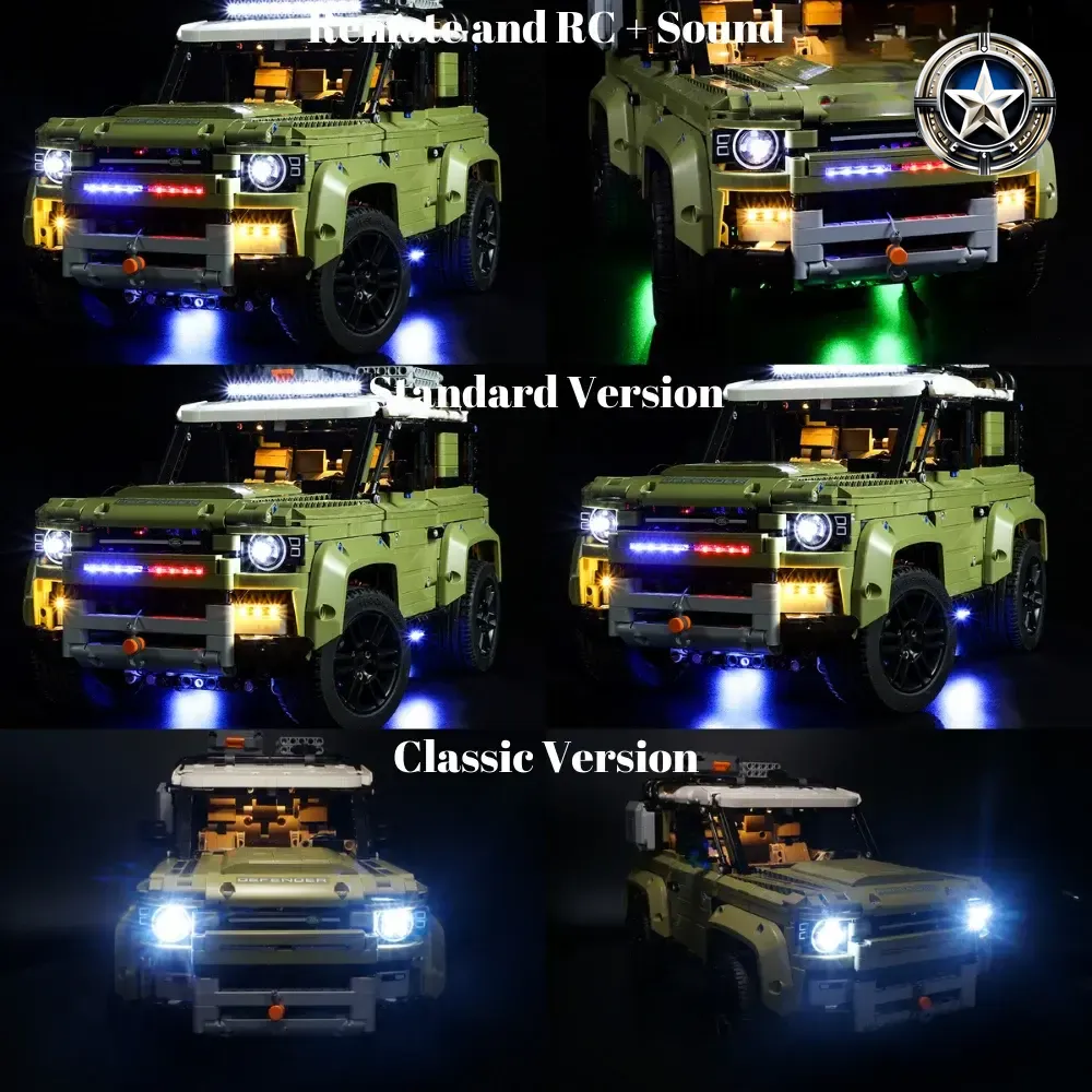 Land Rover Defender 42110 Compatible Light Kit Updated Version for Enhanced Vehicle Lighting Land Rover Defender 42110 Compatible Light Kit Updated Version for Enhanced Vehicle Lighting