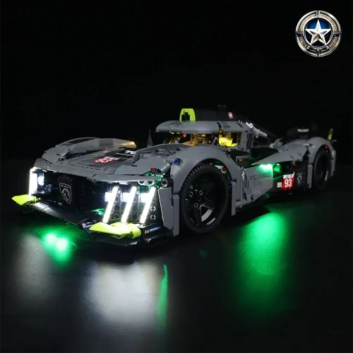 Light Kit for Peugeot 9X8 24 Hours Le Mans Hybrid Hypercar Build Model Set 42156