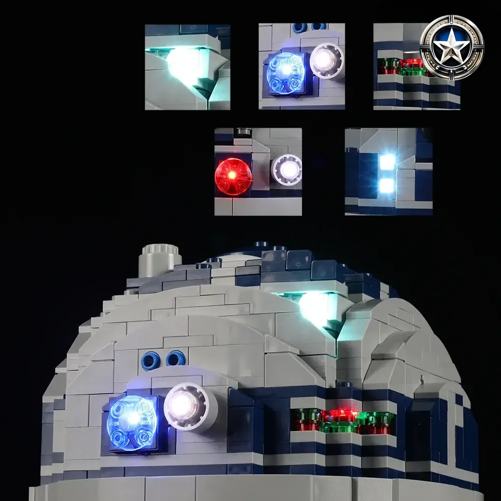 R2 D2 Model Building Set Light Kit Compatible with Lego Star Wars 75308 R2 D2 Model Building Set Light Kit Compatible with Lego Star Wars 75308