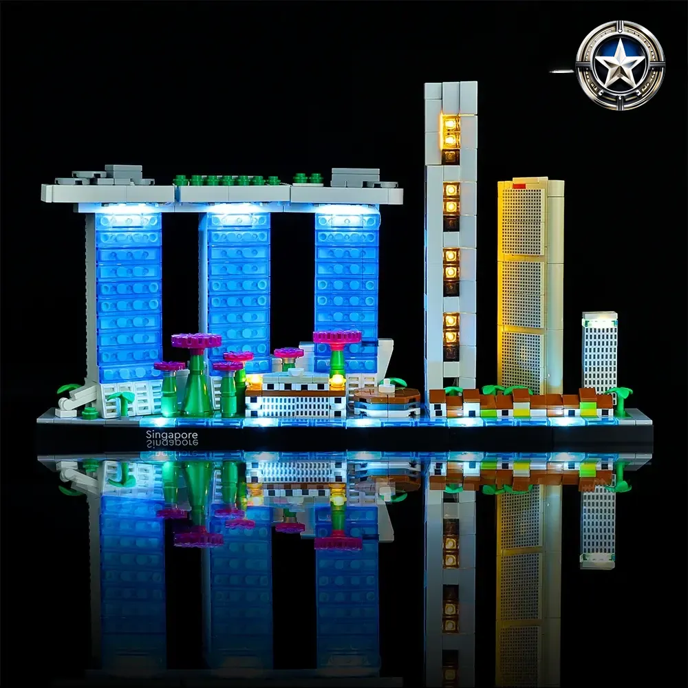 Singapore Light Kit Compatible Building Blocks Set 21057 Modular Assembly Toy