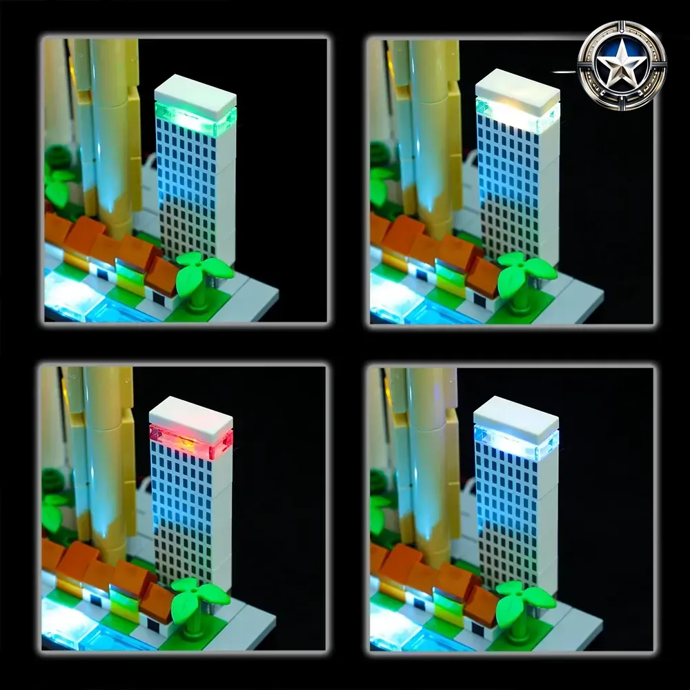 Singapore Light Kit Compatible Building Blocks Set 21057 Modular Assembly Toy Singapore Light Kit Compatible Building Blocks Set 21057 Modular Assembly Toy