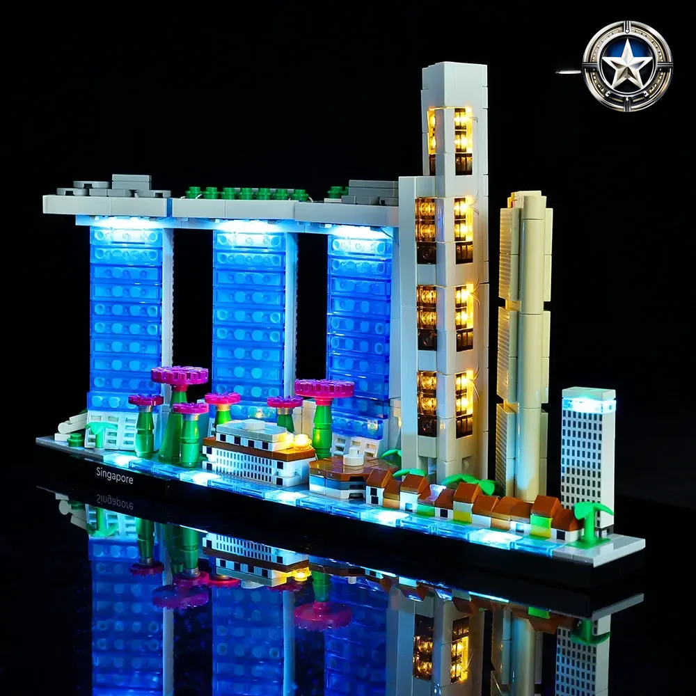 Singapore Light Kit Compatible Building Blocks Set 21057 Modular Assembly Toy Singapore Light Kit Compatible Building Blocks Set 21057 Modular Assembly Toy