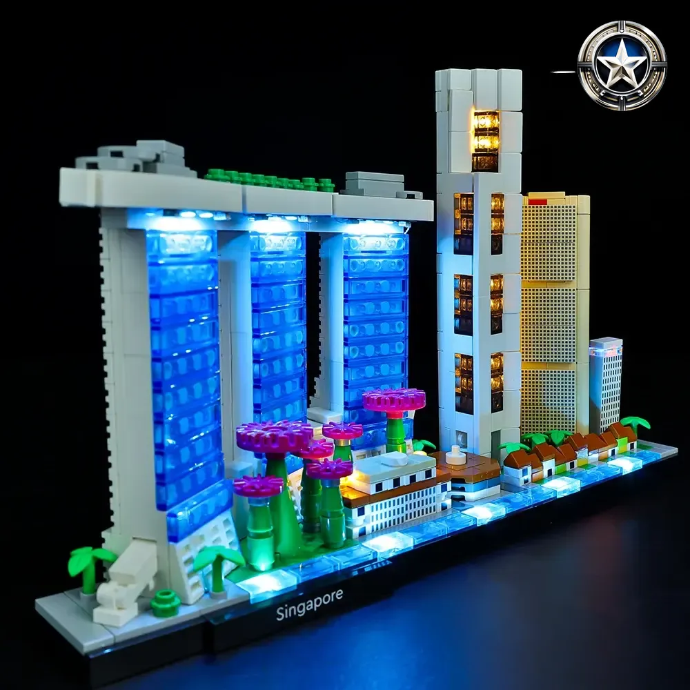 Singapore Light Kit Compatible Building Blocks Set 21057 Modular Assembly Toy Singapore Light Kit Compatible Building Blocks Set 21057 Modular Assembly Toy