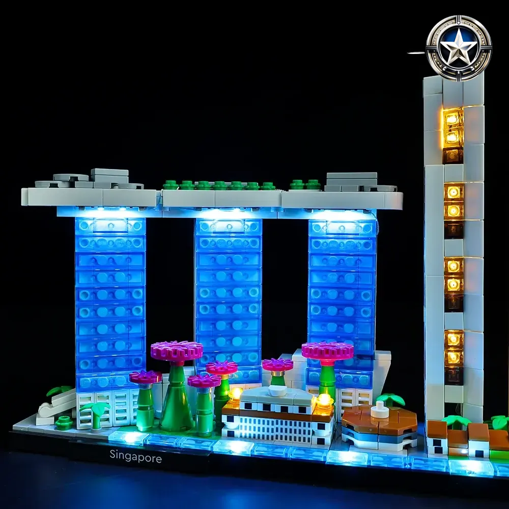 Singapore Light Kit Compatible Building Blocks Set 21057 Modular Assembly Toy Singapore Light Kit Compatible Building Blocks Set 21057 Modular Assembly Toy