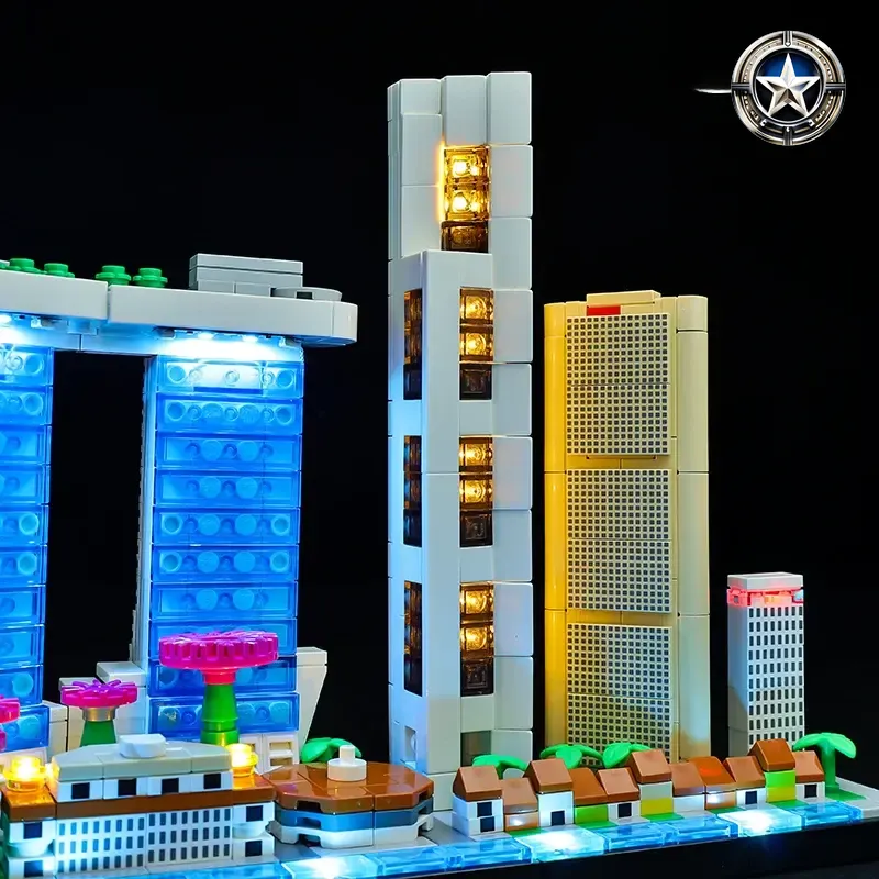 Singapore Light Kit Compatible Building Blocks Set 21057 Modular Assembly Toy Singapore Light Kit Compatible Building Blocks Set 21057 Modular Assembly Toy