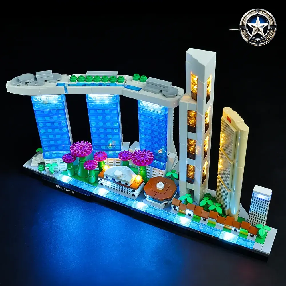 Singapore Light Kit Compatible Building Blocks Set 21057 Modular Assembly Toy Singapore Light Kit Compatible Building Blocks Set 21057 Modular Assembly Toy