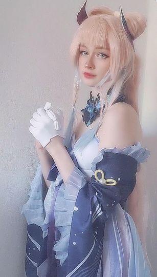 Genshin Impact Exquisite Kokomi Shrine Maiden Cosplay Costume photo review