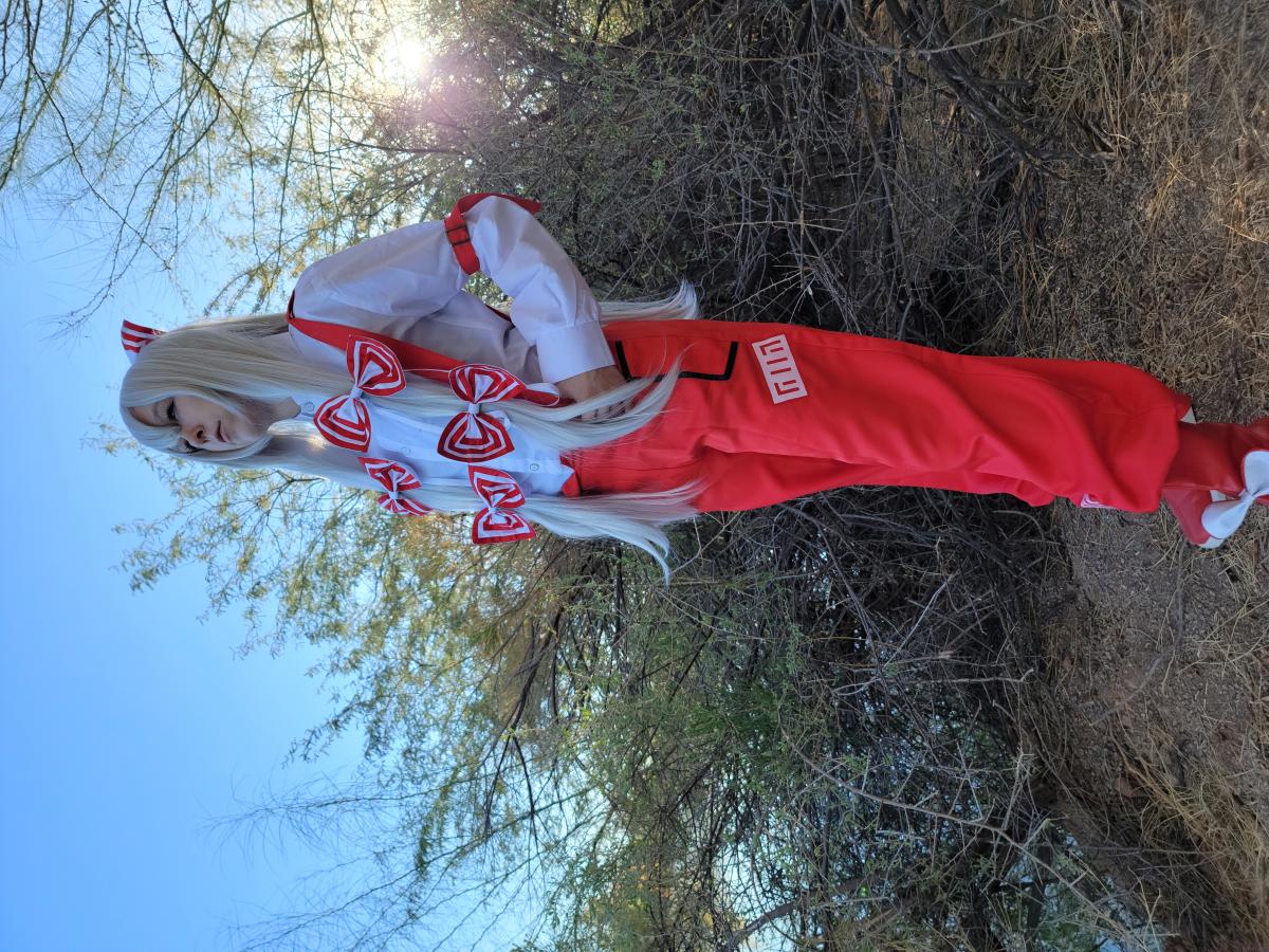 Scarlet Devil Touhou Project Fujiwara no Mokou Cosplay Costume photo review