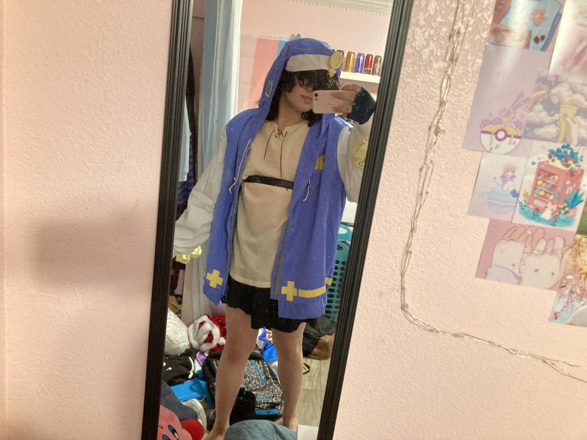 Guilty Gear -Strive- Bridget Hoodie Blue/Pink Cosplay Costume photo review