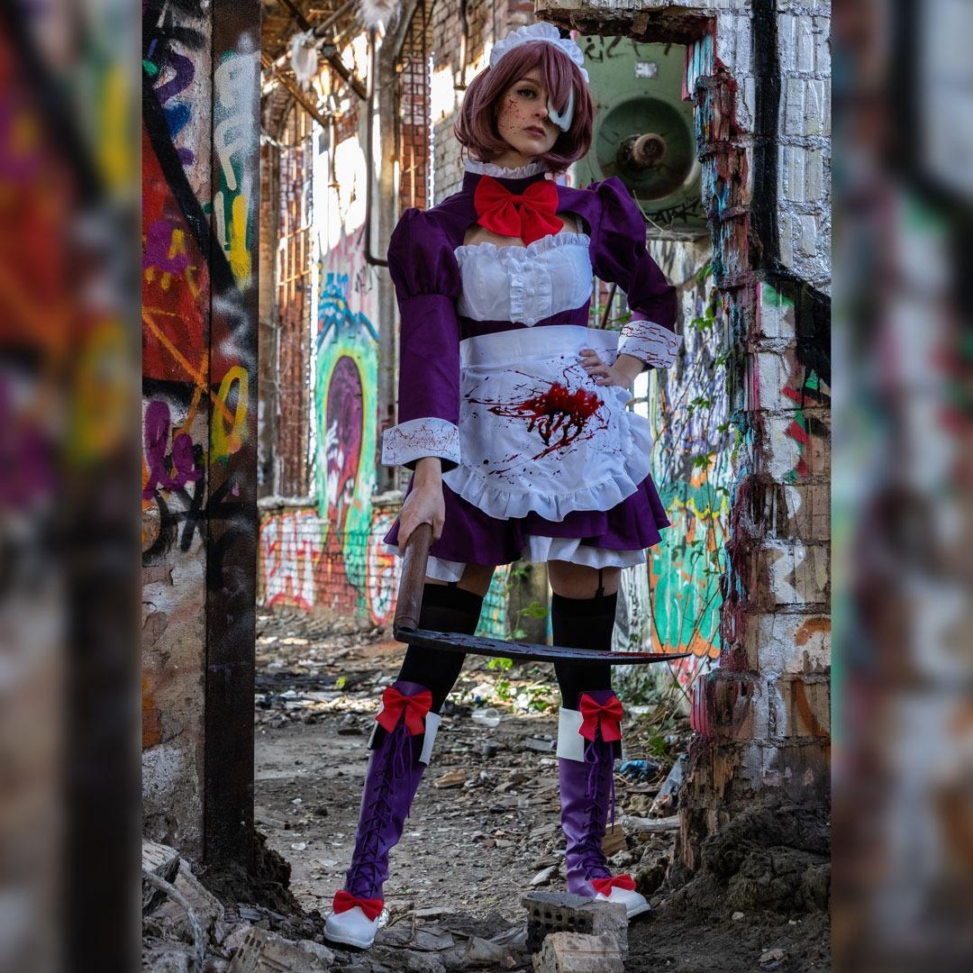 Maid Mask Cosplay Costume from High-Rise Invasion photo review